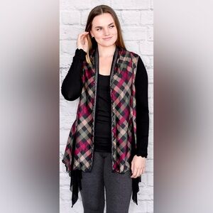 Laura Hlavac Twirling Flounce Cardigan - Fall Buffalo Plaid